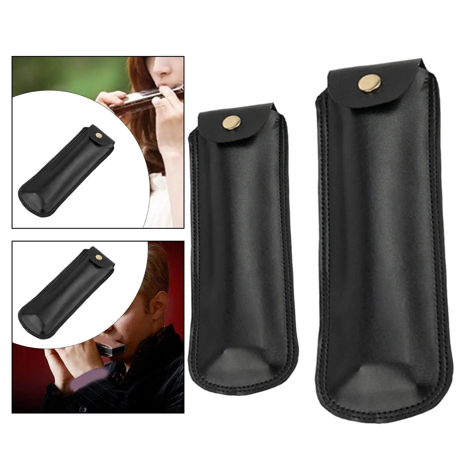 Harmonica Case Portable Faux Leather Harmonica Carrying Bag Gift