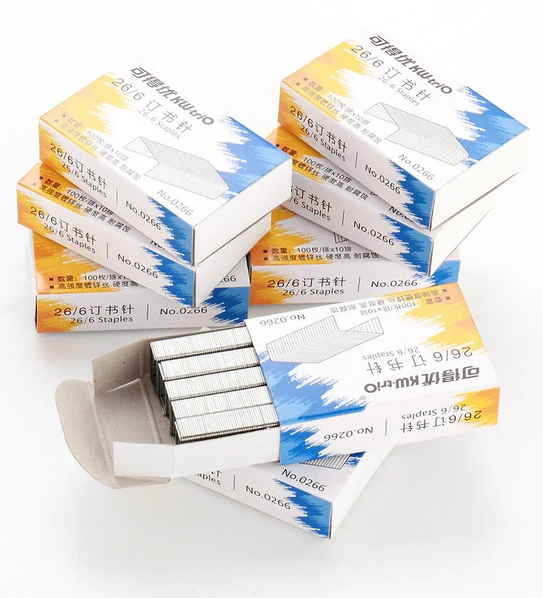 Stapler Pin 26/6 1000pcs/Box Silver Metal Office Standard For Binding Machine School Supplies