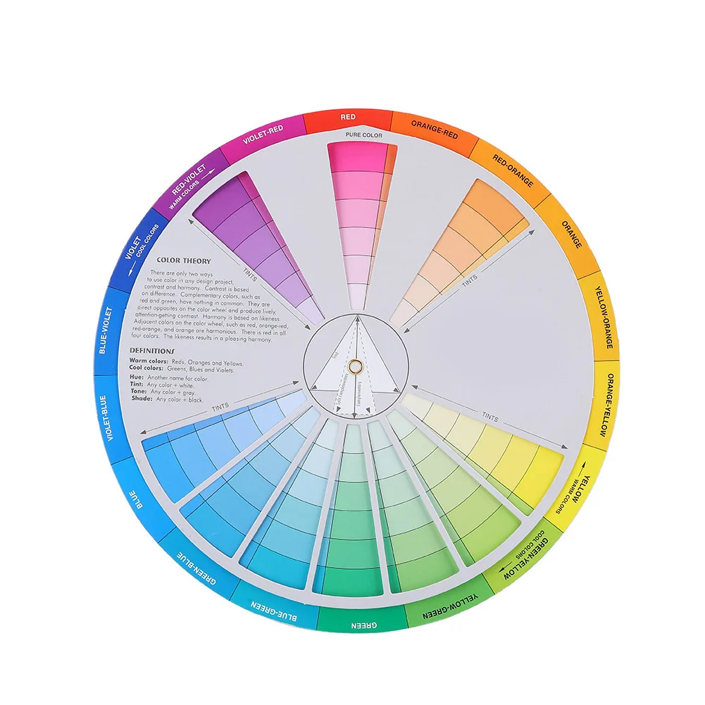 Tattoo Color Wheel Paper Card Pigment Mixing Guide Eyebrow Tattoo Accessory 23cm Dia for Artists Beginner