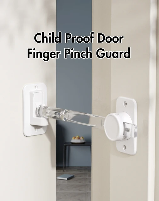 Protezione Anti-Schiacciamento Porta EUDEMON - Regolabile Per Animali Domestici E Bambini, Design Trasparente - Foto 6