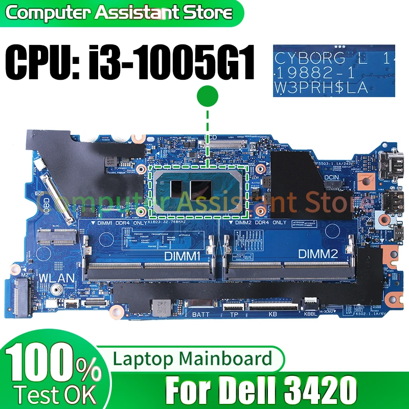 

Материнская плата для ноутбука Dell 3420 19882-1 02HKD4 i3-1005G 1 Материнская плата для ноутбука