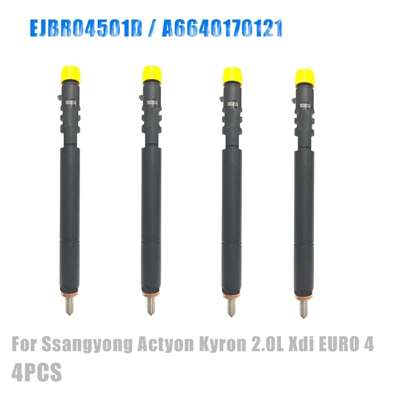 

4PCS New Delphi CRDI-Crude Oil Fuel Injector Nozzle EJBR04501D / A6640170121 for Ssangyong Actyon Kyron 2.0L Xdi EURO 4