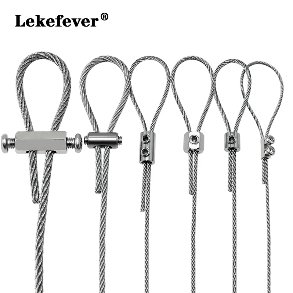 Wire Rope Cable Clamp, 1/16" Stainless Steel Wire Rope Cable Clip Clamp, For Picture Hanging, Lighting Cable Alloy Two-Way Cable Clamp, Freely - View #9