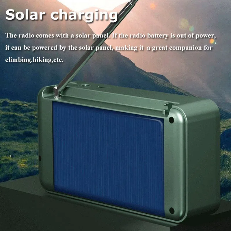 Portable DSP FM Radio Mini Pocket Solar Emergency Radios Recorder Wireless Bluetooth Speaker with LED Display USB Music Player