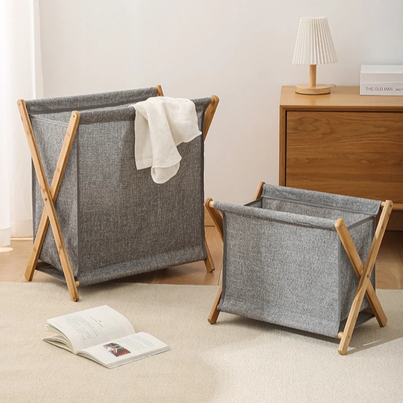 Large Capacity Foldable Black Laundry Basket with Handle - Durable Linen Storage Solution