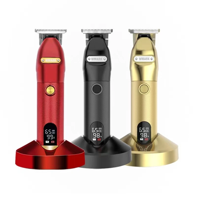 

WMARK NG-203 rechargeable fine hair trimmer, men's hair trimmer, stainless steel T-shaped knife blade approximately 0.1mm