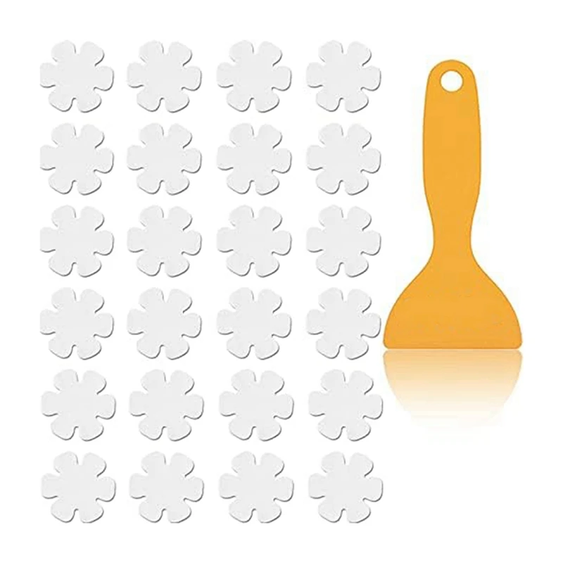 AB15-Non-Slip Bathtub Stickers,24 PCS Anti Slip Shower Grip Stickers Adhesive Decals With Scraper For Bath Tub,Bathroom Floor