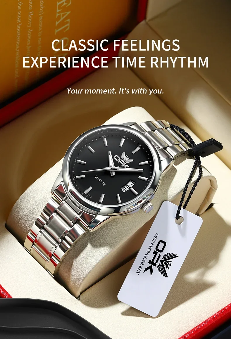 Orologio Uomo MEGALITH Cronografo - Acciaio Inossidabile, Impermeabile 3ATM, Luminoso, Con Calendario - Foto 7