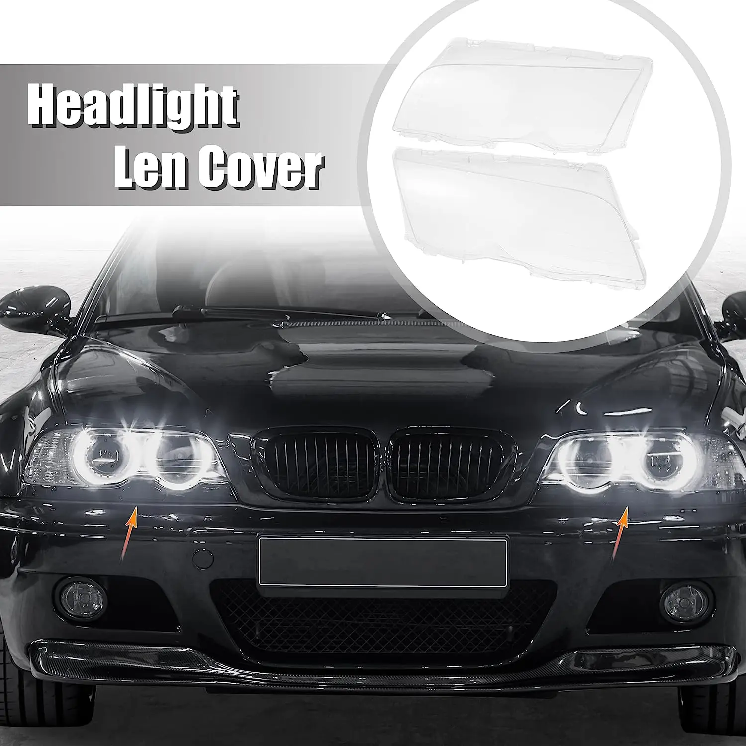 CarHeadlightGlassCoverClear4DoorAutomobileHeadlampHeadLightLensCoversStylingFor