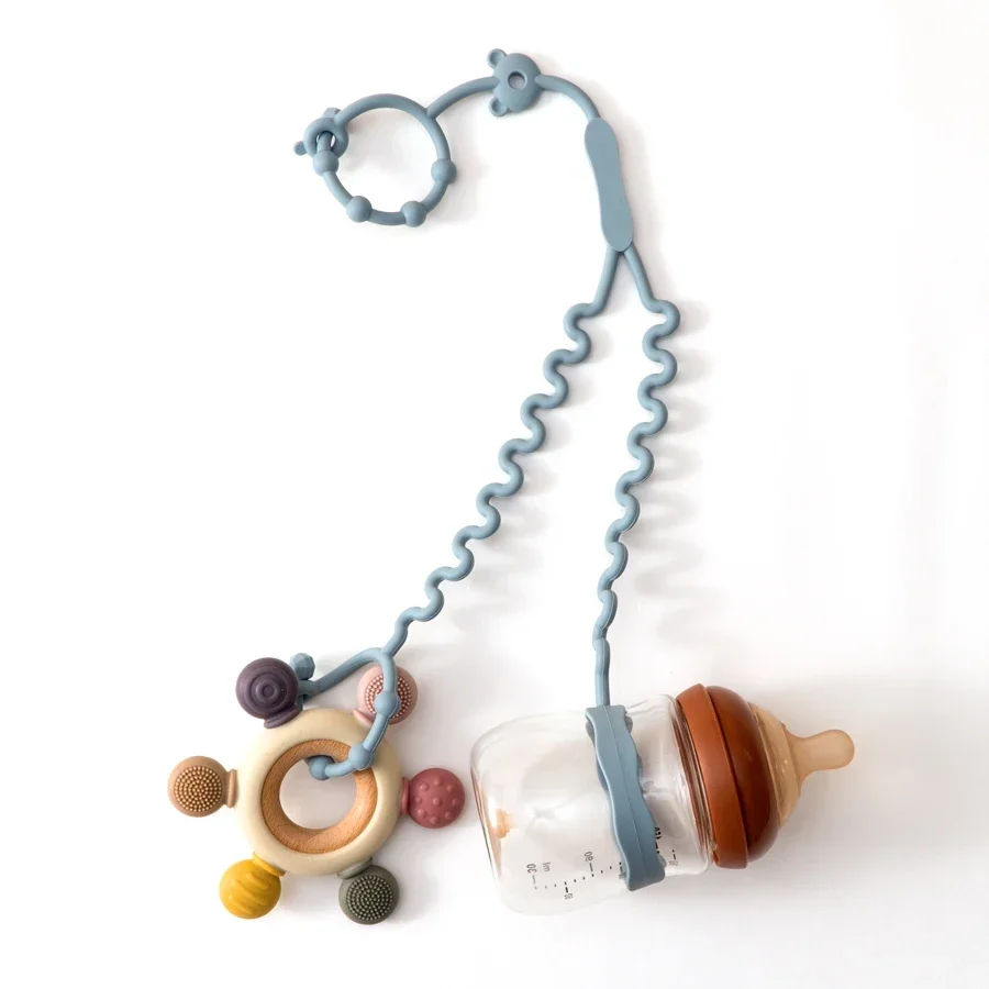 Pacifier Adjustable New Baby 1PC Pacifier Chain With 2 Clips Infant Bottle Chain Silicone Chain Teether Toy Stroller Accessories