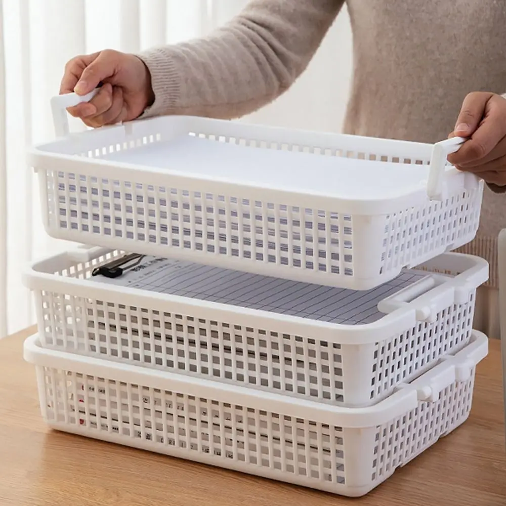 

Multifunctional A4 File Storage Basket Durable Laminated File Organizer High Quality Sundries Storage Case