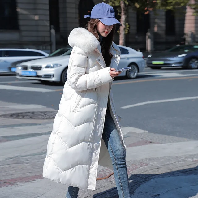 Winter Women's Cold Coat Parkas Hooded Long Padded Jacket Big Fur Collar  Plus Size Super Hot Coat Cheap Wholesale Snow Outercoat