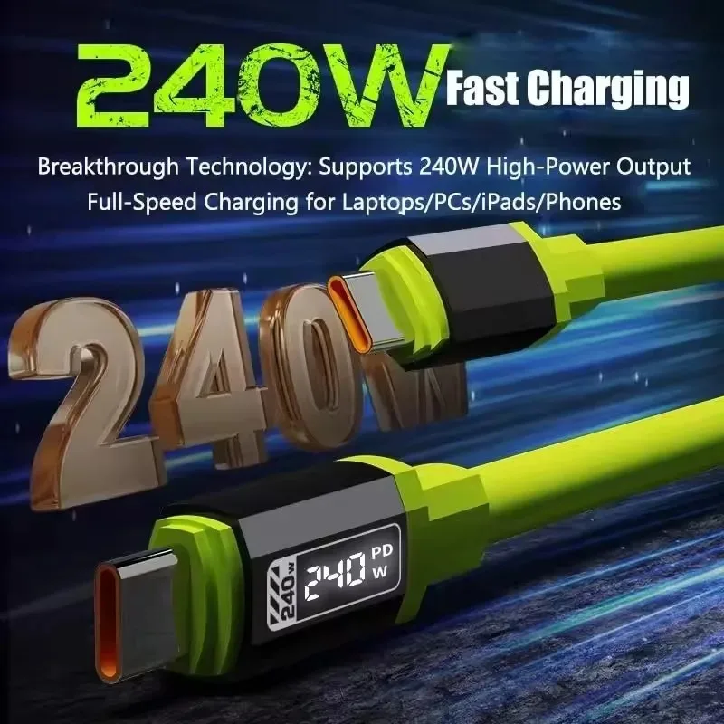 รูปสินค้า สายชาร์จ USB-C to C 3 ชิ้น รองรับ PD 240W สำหรับ iPhone Samsung Xiaomi หลายความยาว