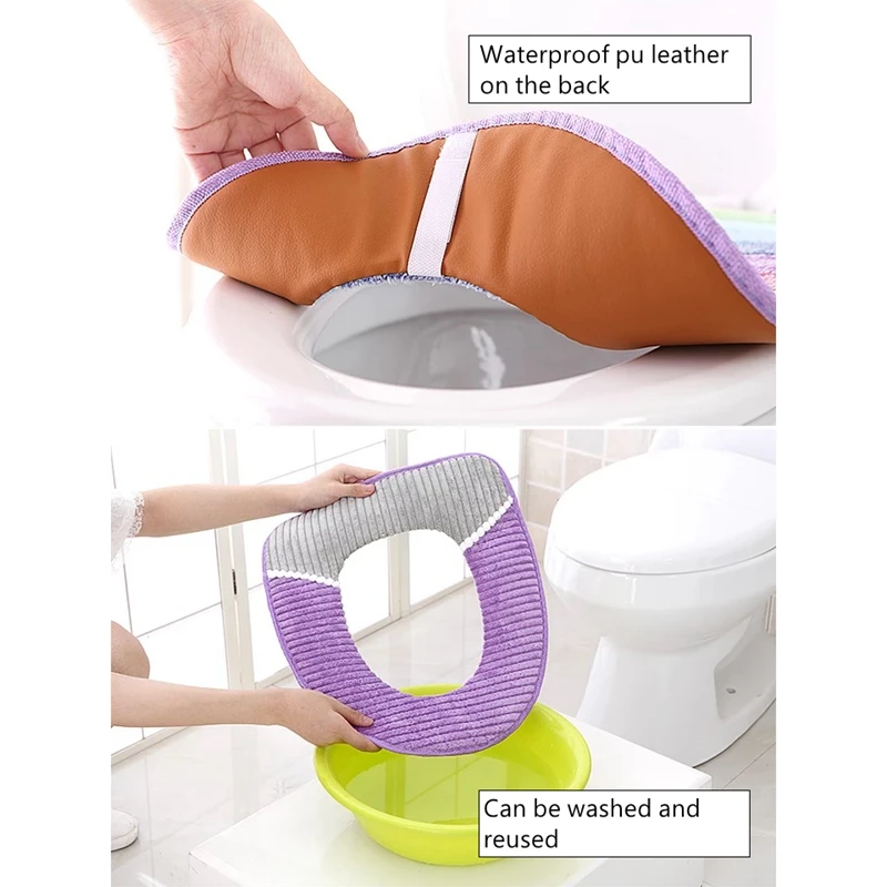 Universal Toilet Mat Bathroom Accessories Coral Fleece Soft Toilet Mat Warm Winter Seat Cover Washable