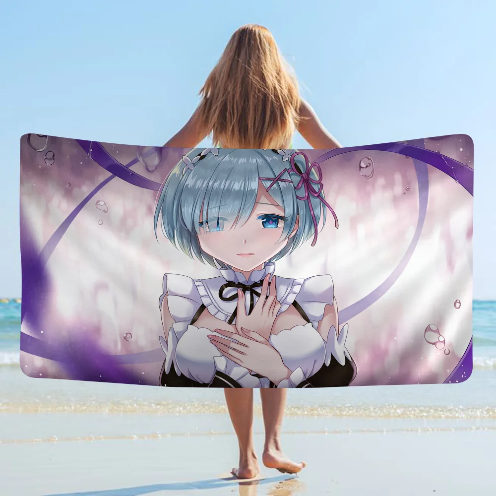 Re Zero Rem Microfiber Beach Towel Absorbent Quick Dry Soft Yoga Swimming Resort Mountain Climbing Towel 3