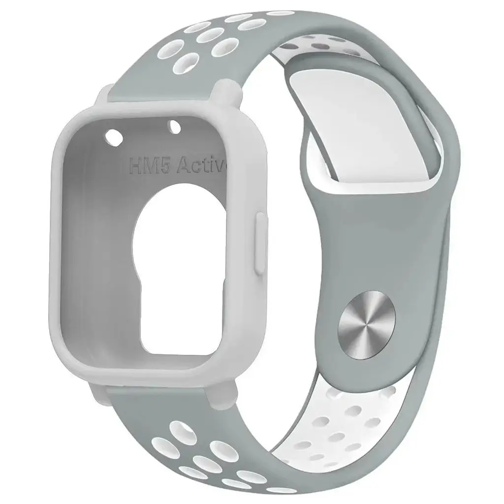 Two-Tone Breathable Sports Silicone Band with Soft Hollow Protector