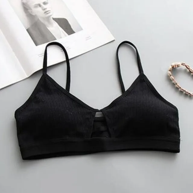 Soutien-gorge ajouré pour femme, sous-vêtements sans armatures, fitness, crop top, soutien-gorge doux, sous-vêtements sans couture