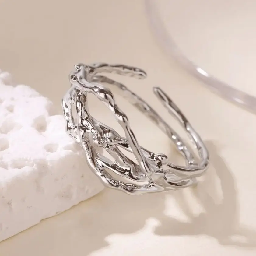 Irregular Stainless Steel Rings Adjustable