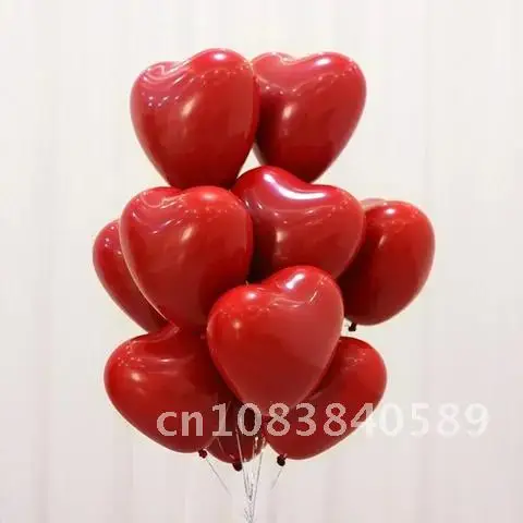 

10 inch matt heart shaped pomegranate red latex balloon Ruby Red balloon wedding lover proposal wedding party decoration
