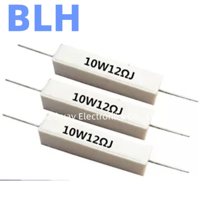 10PCS 10W Ceramic Cement Power Resistance 6.8R 7R 7.5R 8R 8.2R 10R 12R 15R 18R 20R 22R 24R 25R 27R 30R 33R 39R 47R 50R 51R 56R