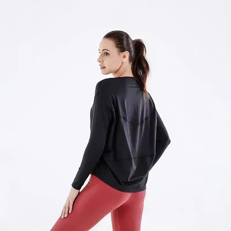 Lemon Women Back in Action Long Sleeve Shirt Breathable Comfortable Gym  Sport Long Sleeve T-shirt Running Dance Loose Yoga Top
