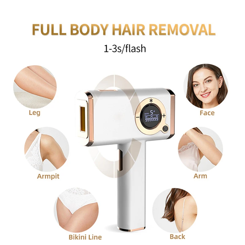 

520-540nm Flash Cold IPL Hair Removal Laser Epilator For Women Painless Multifunction Skin Rejuvenation Depilador A Laser