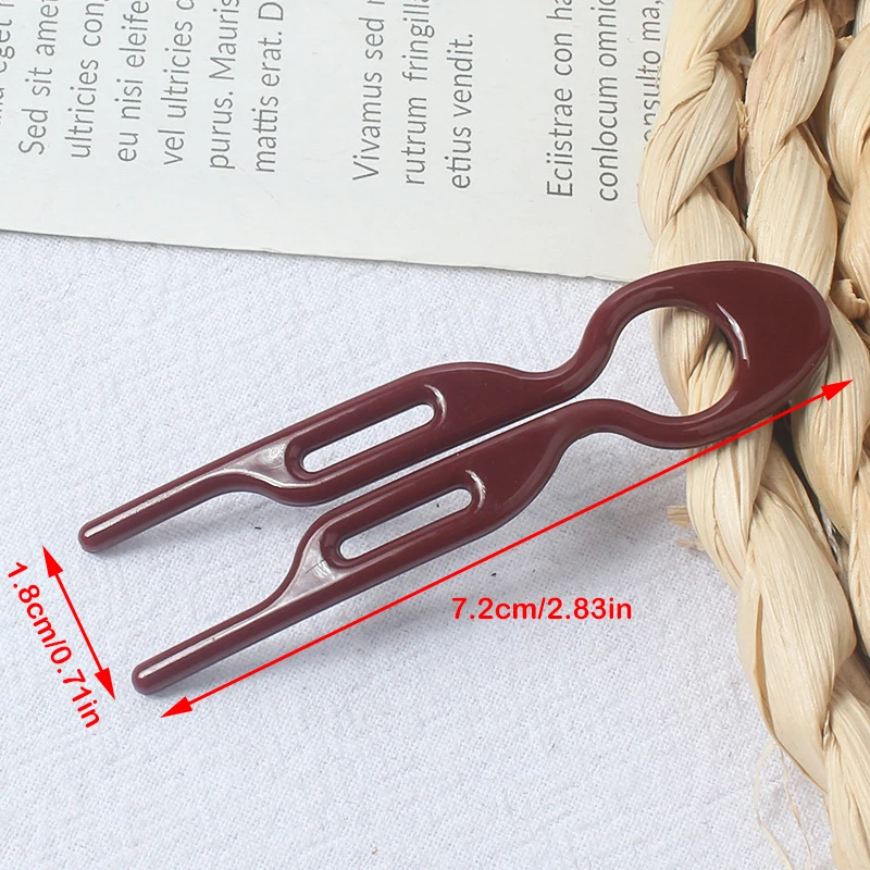 Simple U-shaped Wavy Hair Clip Women's Round Headed Hair Fork French Fashion Curly Stick Clip DIY Hairstyle Tool