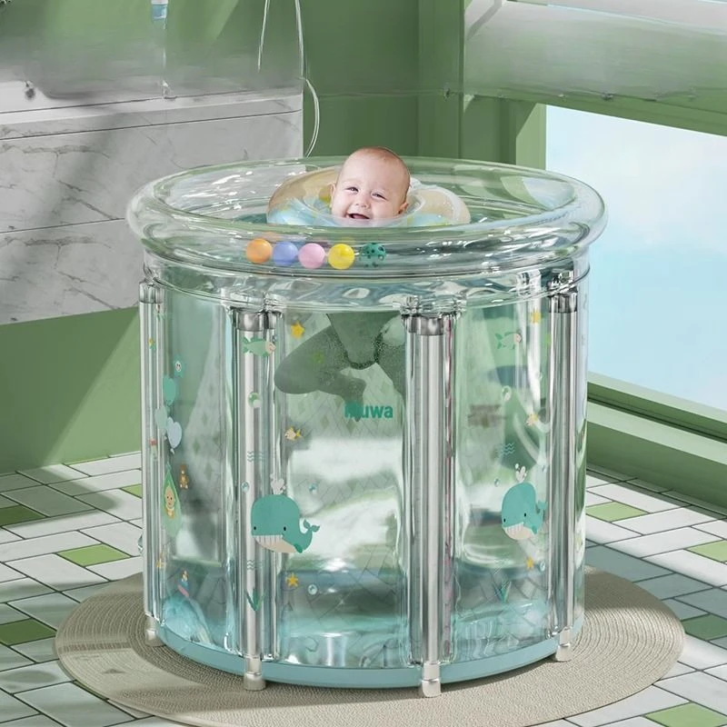 

Kid Swimming Bucket Household Bb Inflatable Transparent Children Swimming Pool Thickened Folding Bath Bucket Baby Indoor Bathing