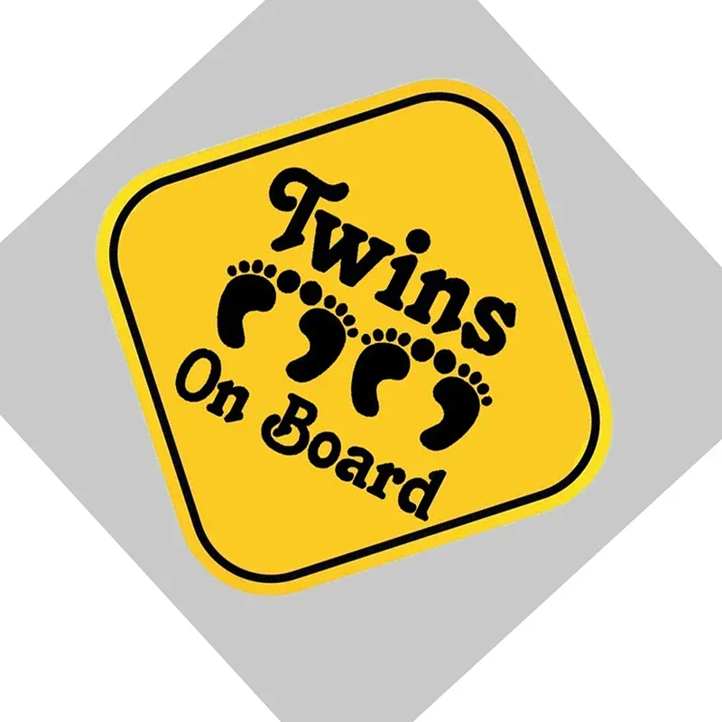 

Автомобильная Водонепроницаемая наклейка TWINS ON BOARD, милая Наклейка на окно, наклейка из искусственного ПВХ, 16 см