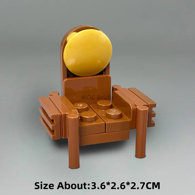 MOC 벽돌 회전 의자 2x2 4cm 그림 좌석 집 가구 액세서리 빌딩 블록 4079b 조립 어린이 장난감
