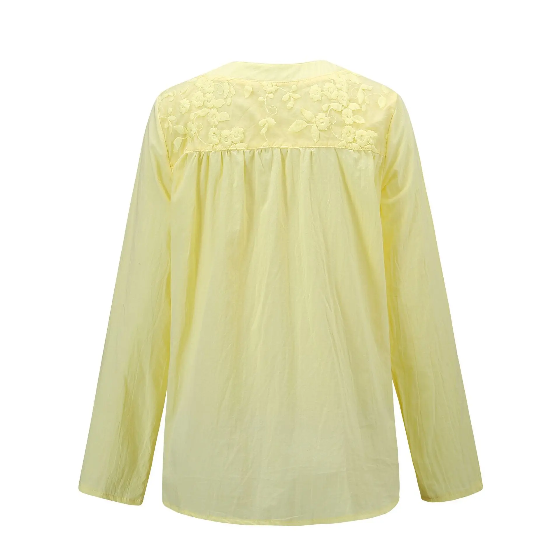 Lace Ladies Long Sleeve Blouse Shirt Dress Vestidos Spring Autumn Casual Female Women Embroidery Blouse Top Shirt Plus Size 5