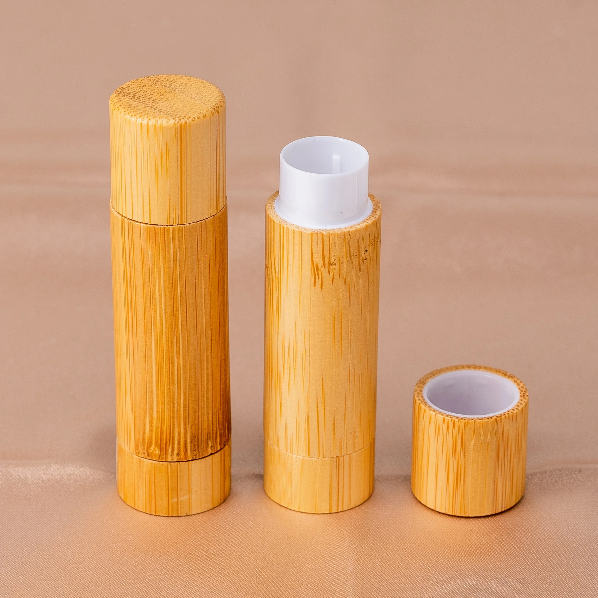 

5Pcs 5ml Luxury Empty Refillable Bamboo Lipstick Tube Lip Balm Lip Gloss Tube Holder Container for DIY Makeup Cosmetic Packaging