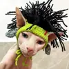 Funny Pet Hat Sphynx Devon Rex Cat Dog Headwear Punk Reggae Rock Style Cosplay Costume Decoration Accessory 3