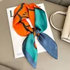 Cherry Blossom Pink Square Scarf Neck Silk Scarves Women Spring Autumn Wrap Hair Strap Bandannas Hijabs Ladies Decorative Shawl 3
