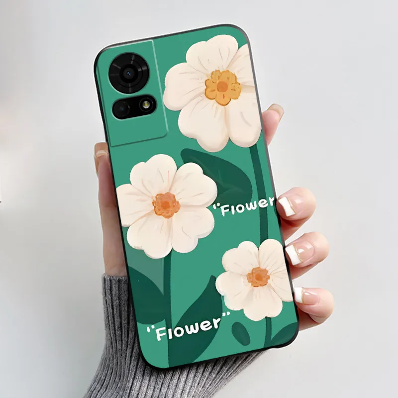 Luxury Butterfly Flowers Black Shockproof Soft Silicone Bumper Phone Case