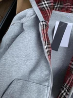 S-XL Cotton 100% Plaid Stripe Hoodie Zipper Cardigan Sweatshirt Autumn Winter New Style Loose Long Sleeve Casual Streetwear Y2k - Image 3