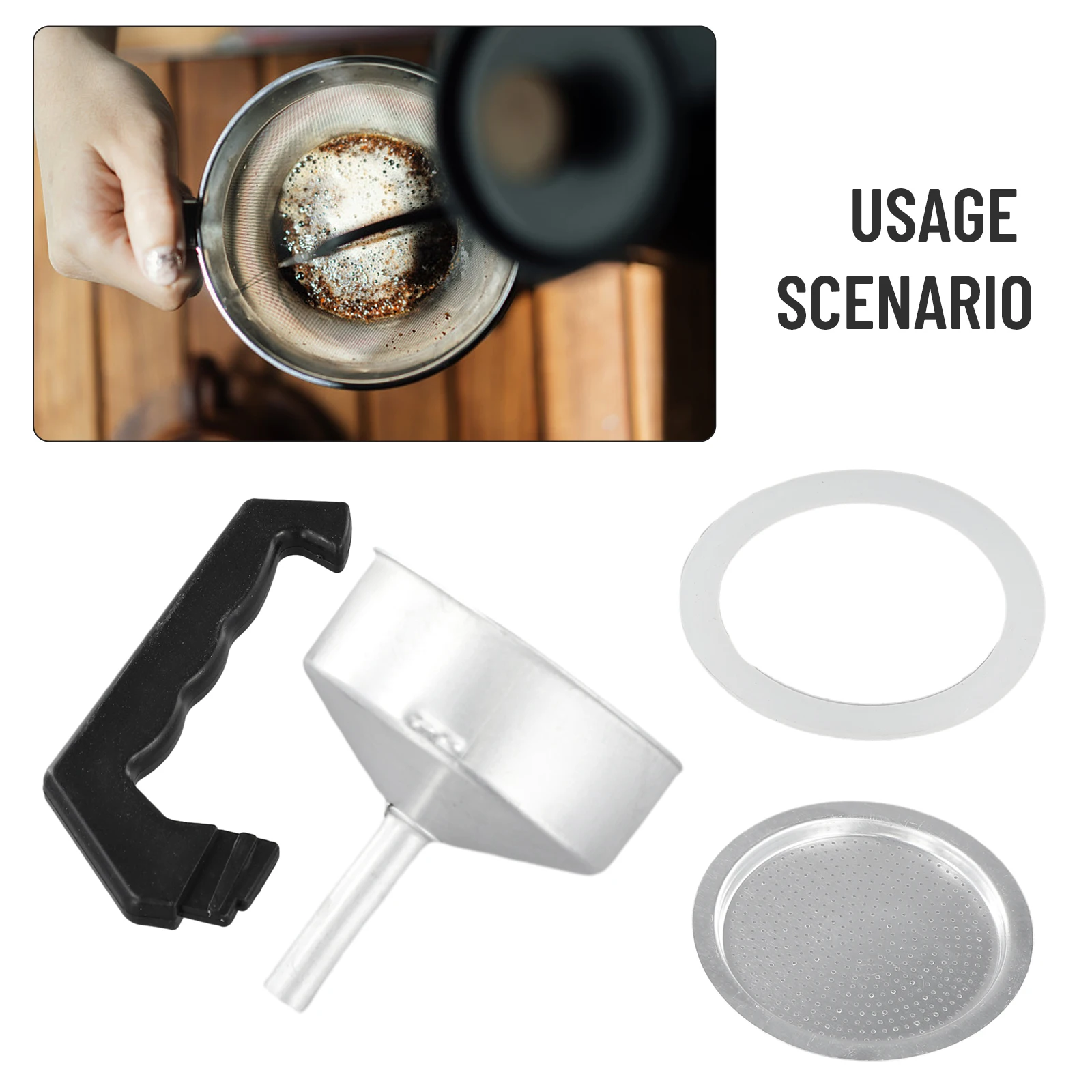 

1/3/6/9/12 Cups Mocha Pot Replacement Accessories Set Espresso Coffee Moka Pot Spare Parts For Coffee Bar Home Kitchen DIY