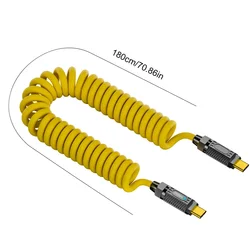 High - Speed 140W Power Delivery USB - C Cable with Data & 8K Audio Video Support (M to M Spring wire)