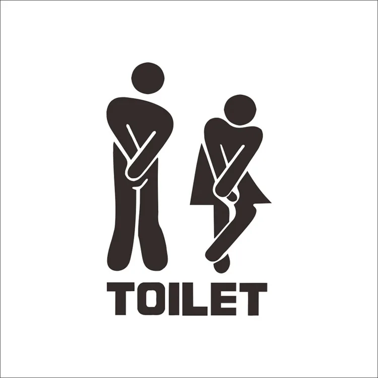 Description Picture 5 of item2Pcs Creative Funny Toilet Wall/Door Stickers Bathroom Decoration Vinyl Home Decor Decals Waterproof Poster Wallpaper On Wall