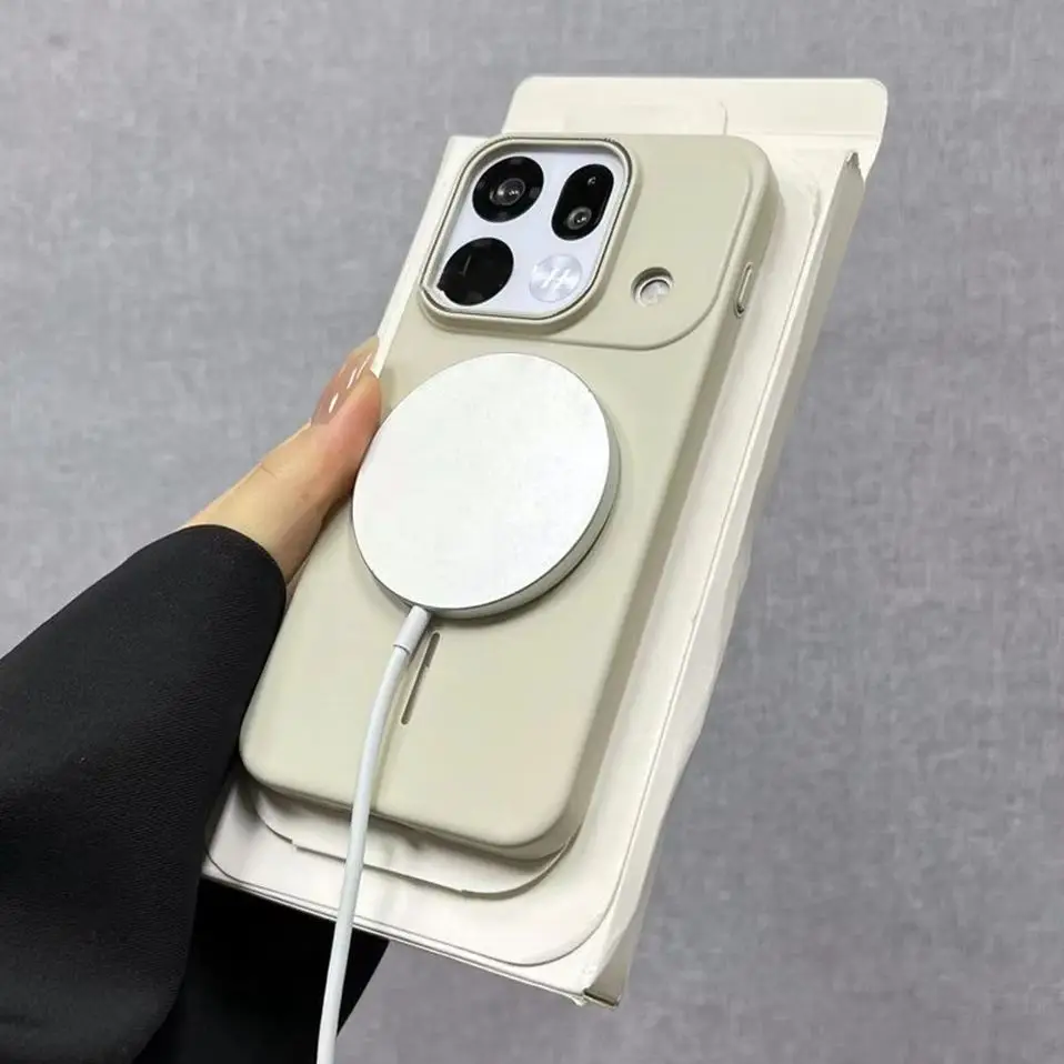 Hard Matte Magnetic Case - Solid Color Wireless Charging-Compatible Cover