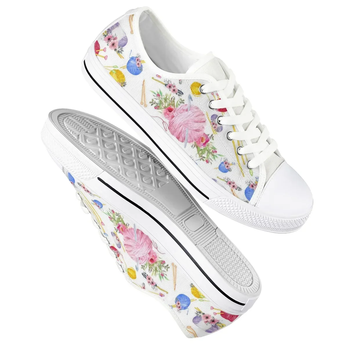 Woman Flat Sneakers Women Casual Shoes Colorful Butterfly Female Canvas Shoes Lace Up Shoe Plus Size 45/46