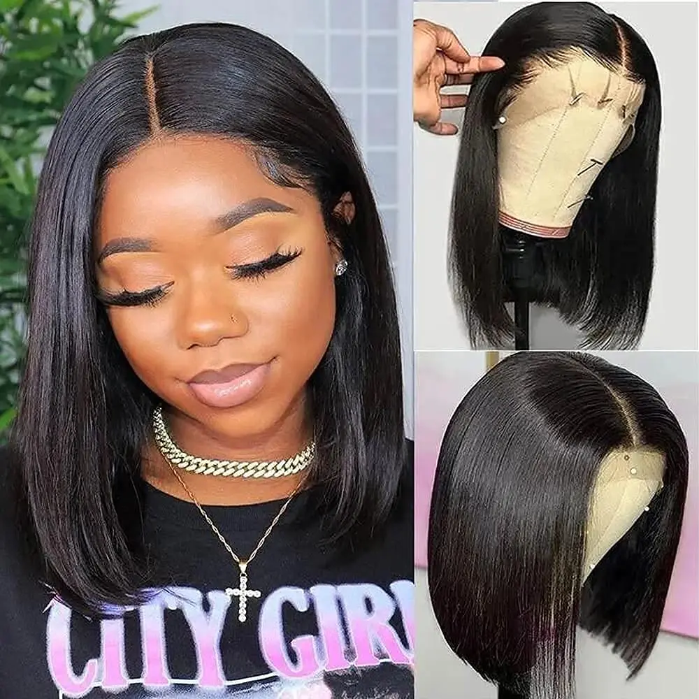 Short Bob Wigs Bone Straight Lace Front Wig 8--14inch Straight Human Hair  Wig 5*5 Lace Closure Wig Brazilian Remy Hair For Women - Wigs - AliExpress