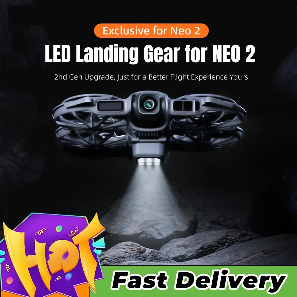 Kit Protection Atterrissage LED Rechargeable pour DJI NEO2 - Train d'atterrissage lumineux