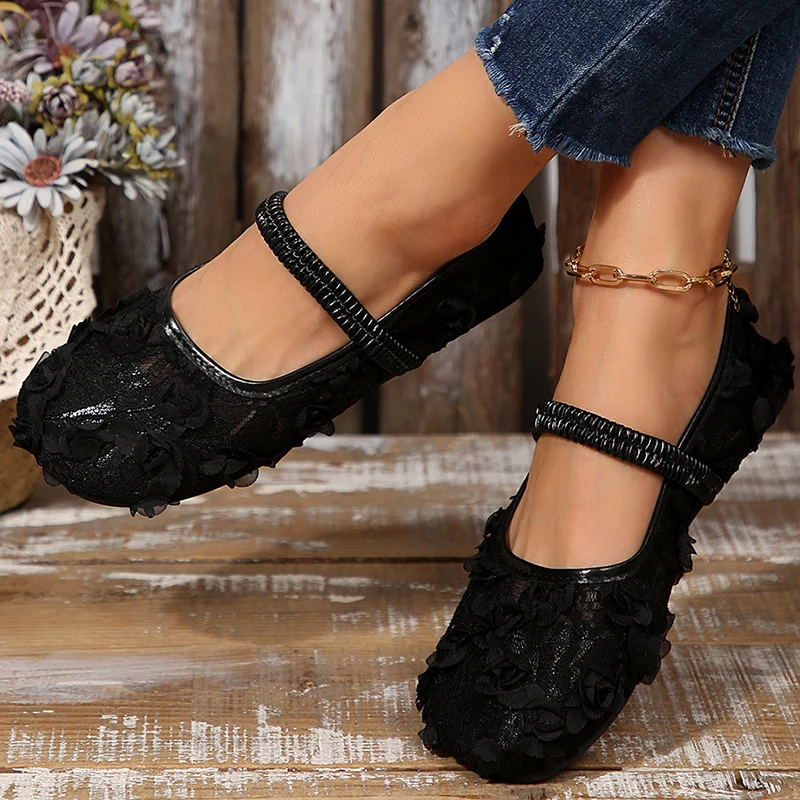 Woman Shoes Breathable Mesh Flat Shoes Women's Mary Jane Shoes White Flats Zapatos Mujer Elegant Casual Shoes Autumn Footwear