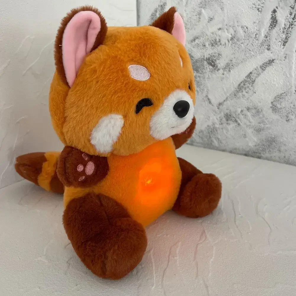 Plush Toy Red Panda Breathing Stuffed Animal For Anxiety Adults With Music Lights & Rhythmic Breathing In Four Modes