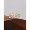 Mchic Wholesale Cubic Zirconia Chic Shiny Fashion Flower Stud Earrings for Women Allergy Prevention Exqusite Jewelry 2