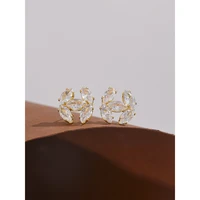 Mchic Wholesale Cubic Zirconia Chic Shiny Fashion Flower Stud Earrings for Women Allergy Prevention Exqusite Jewelry 2