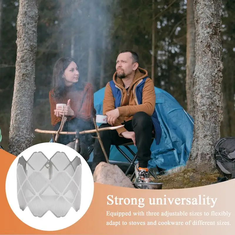 Wind Screen For Camp Stoves Folding Stainless Steel Stove Windshield Portable Wind Blocker Windproof Camping Accessories For