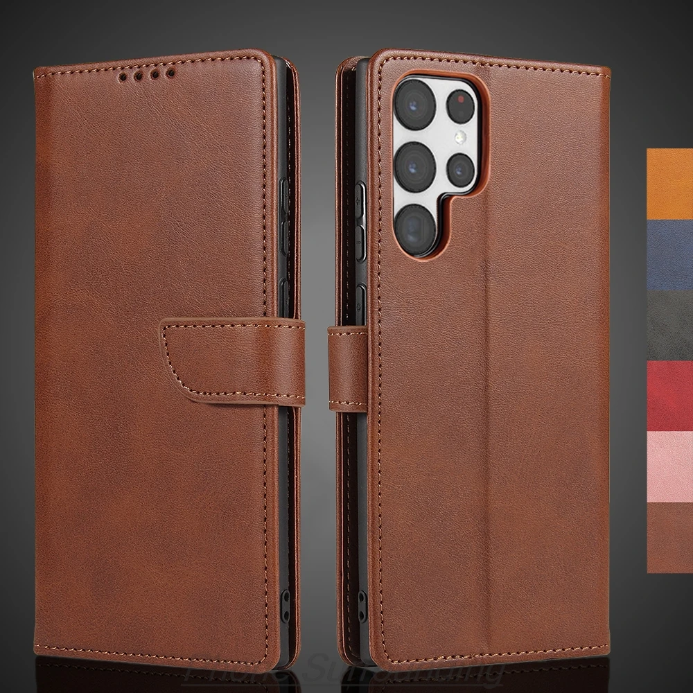 

Wallet Flip Cover Leather Case for Samsung Galaxy S22 Ultra 5G 6.8" Pu Leather Phone Bags protective Holster Fundas Coque