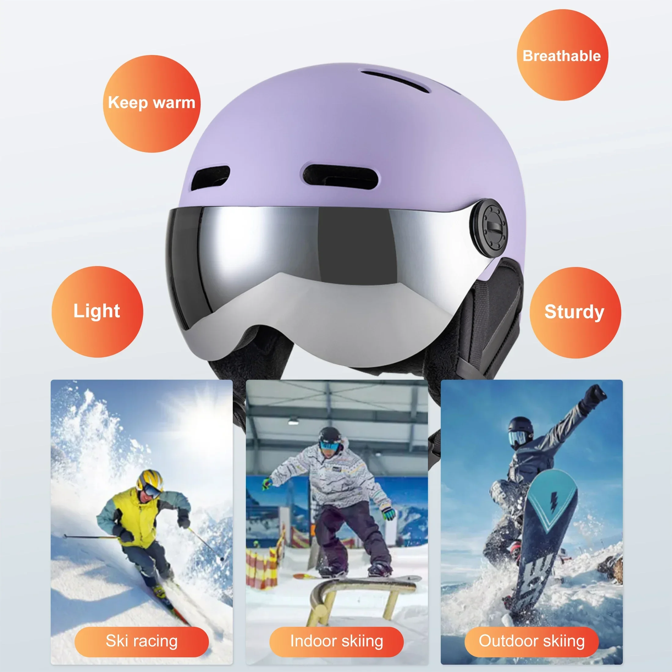 Seeker Ski Helmet with Goggles 2